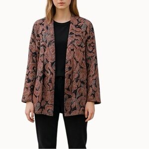 Revolve X House of Harlow 1960 | Open Front Paisley Print Velvet Coat Medium